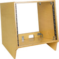 Sound Town DIY 10U Angled Desktop Turret Studio Rack with Solid Baltic Birch Plywood, Golden Oak, Assembly Required (SDRK-10SL)
