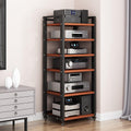 5 6 7 Tier AV Media Cabinet Stand, 4.6FT Tall Audio Tower Rack, Corner TV Stand with Adjustable Shelf, Modern Stereo Racks and Stands for Living, Gaming, Recording Room(Black-2, 6 Tier)