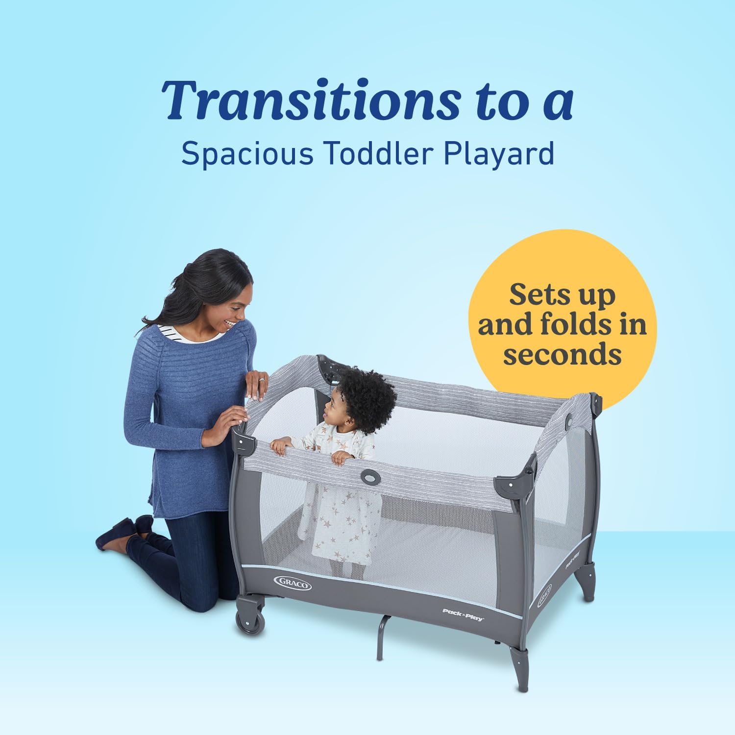 Graco Pack 'n Play Close2Baby Bassinet Playard Features Portable Bassinet Diaper Changer and More, Derby