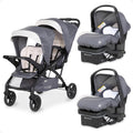 Baby Trend Sit N' Stand Tandem Double Stroller w/ 2 Pack EZ-Lift Plus Infant Car Seats, Magnolia