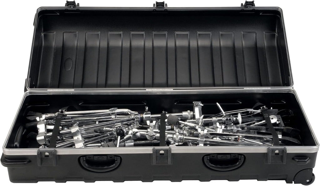 SKB ATA Large Stand Case with Wheels TSA Latches, Durable Transport Solution for Equipment, 49.5x20.25x13.5', Over-Molded Handle, Secure Straps, Black