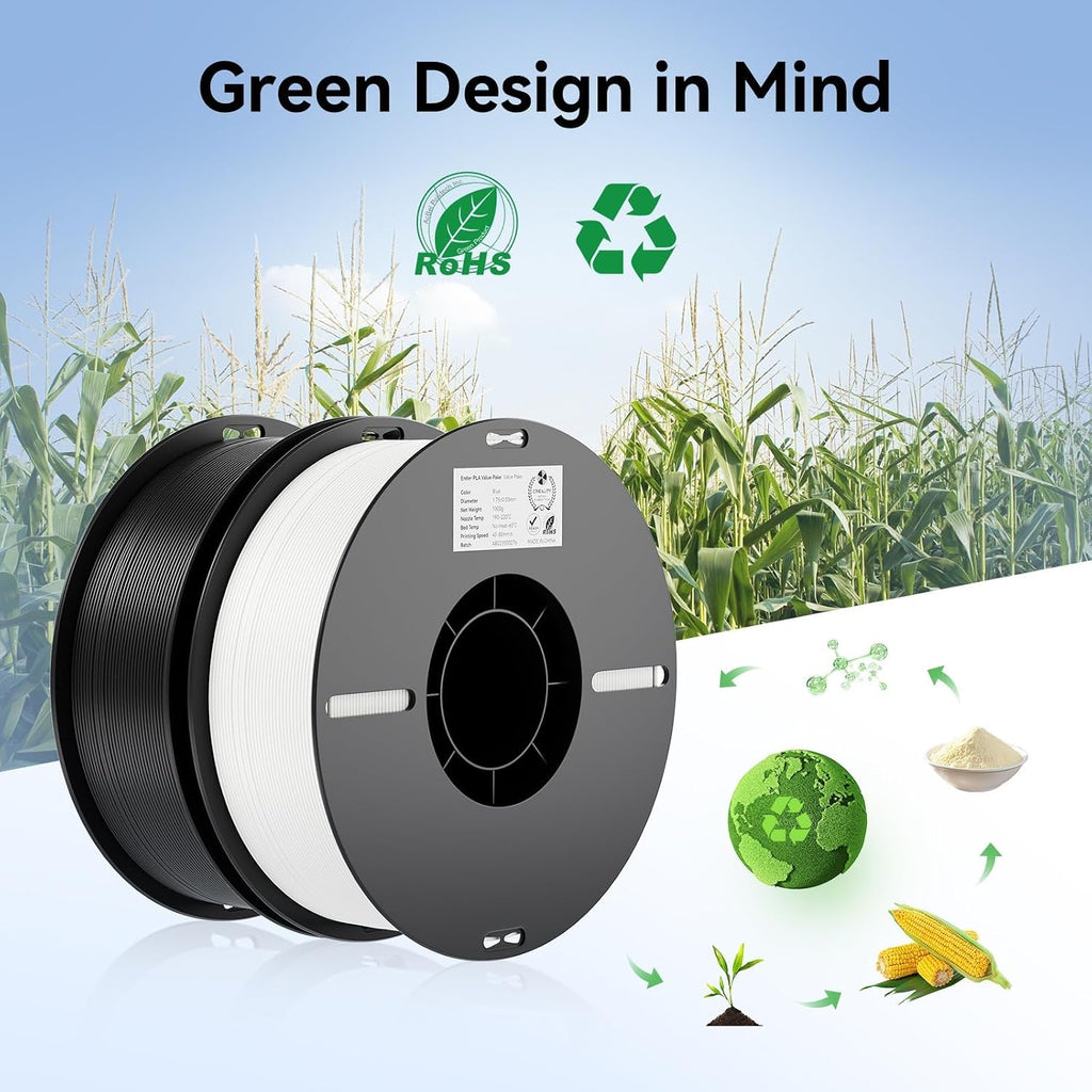 Creality 3D Printer Filament, 3D Printing Filament Tougher and Stronger, Accuracy +/- 0.02mm, 12kg, Black*2,White*2,Grey*2,Blue*2,Red*2,Yellow*2