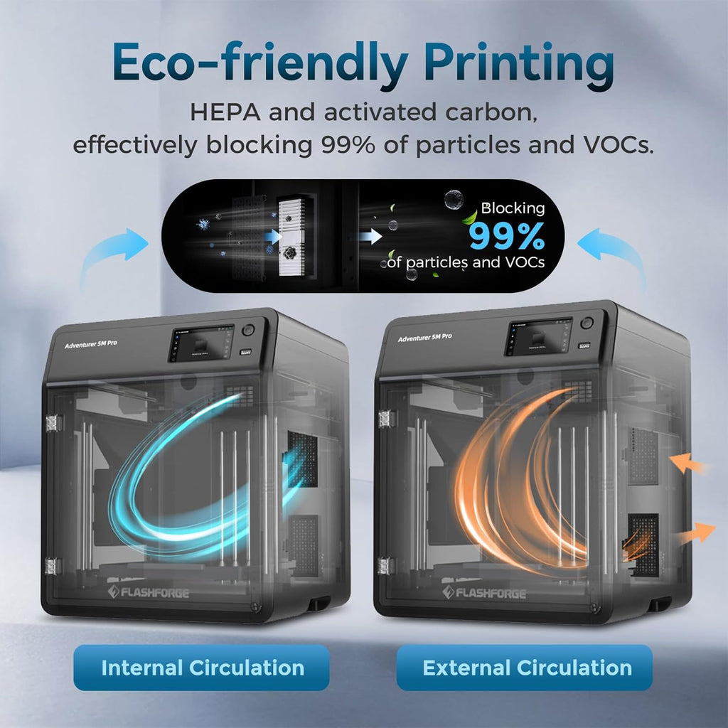 Flashforge Adventurer 5M Pro 3D Printer: 600mm/s High-Speed Printing, Auto Bed Leveling, Quick-Release Nozzle, Removable PEI Plate & Dual Filtration System, 8.7'x8.7'x8.7' Build Volume
