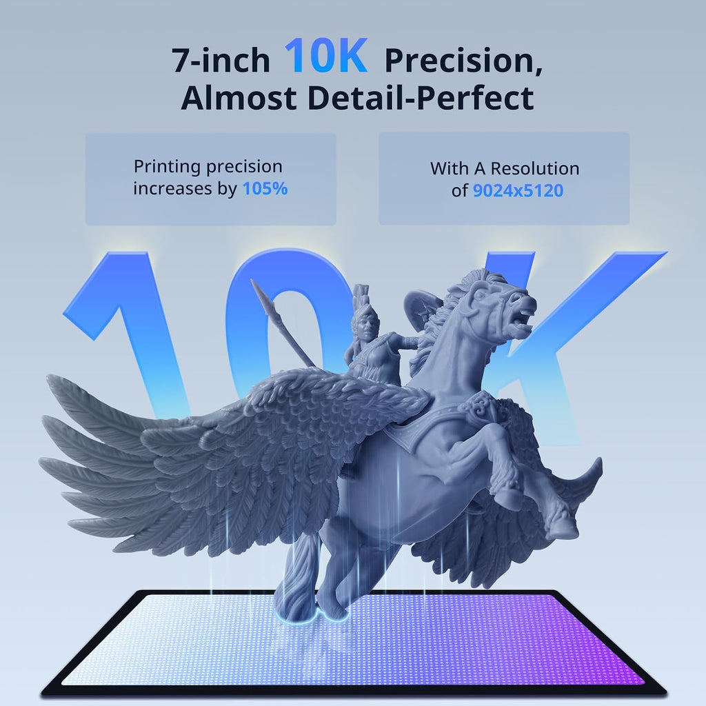 ANYCUBIC Photon Mono 4 Ultra 10K Resin 3D Printer, 7'' HD Mono Screen and COB Light Source, 120mm/h Fast Printing, Intelligent Detection, 6.04''x3.42''x 6.49'' Printing Size