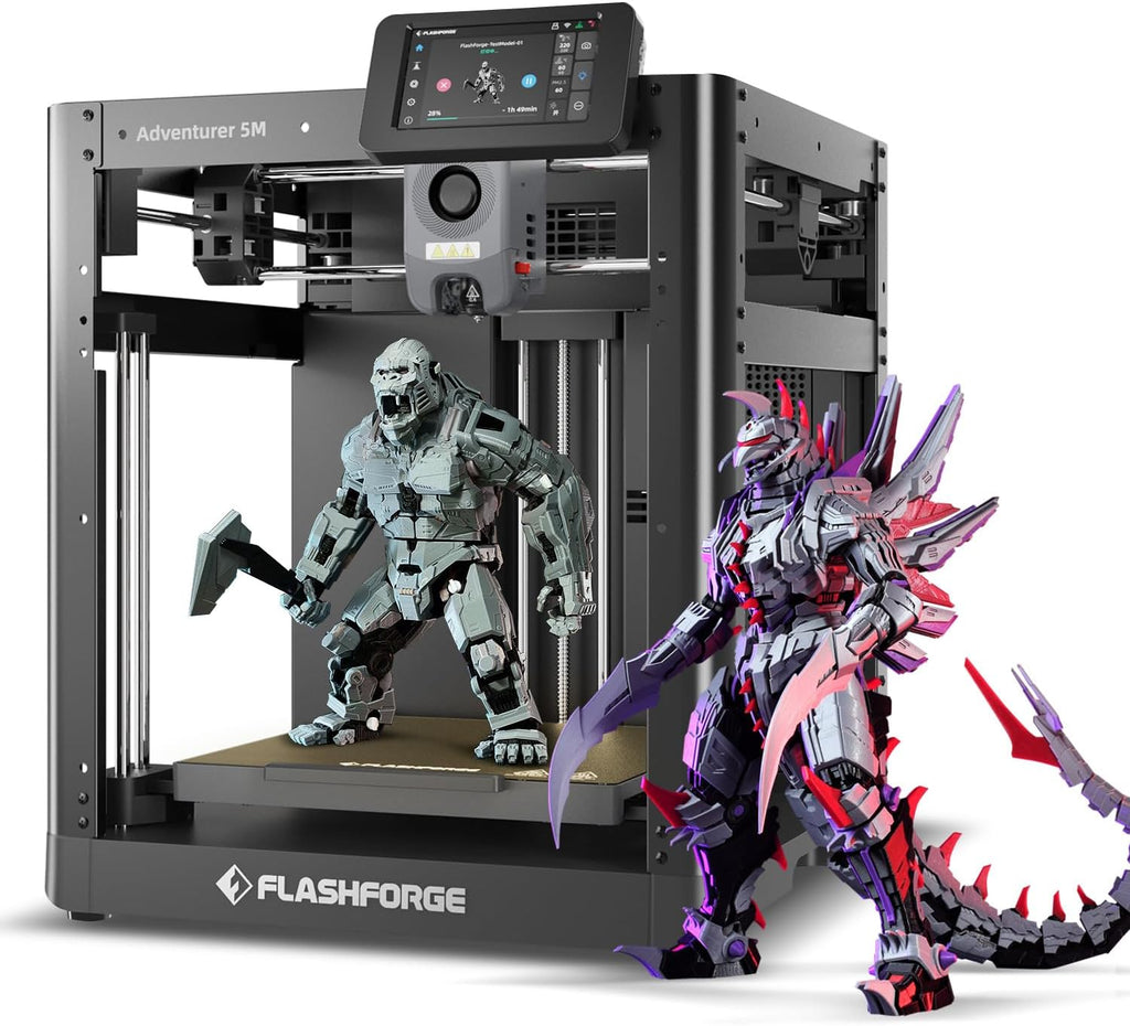 FLASHFORGE 3D Printer AD5M, 1-Click Full-Auto Calibration 600mm/s Fast Printing, CoreXY High-Speed Precision with Every Layer, 3S Quick-Swap Nozzle, Customizable Enclosure, Build Volume 220*220*220mm