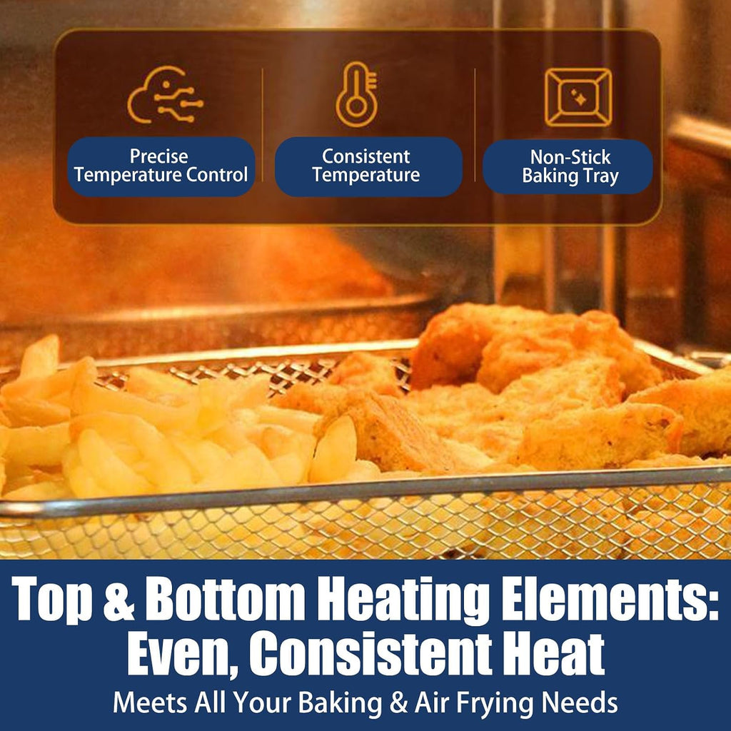 Air Fryer Toaster Oven, Countertop Convection Oven - 1700W Stainless Steel 16QT with Large Capacity, 24 Cooking Functions & Digital Controls for Baking, Roasting, Broiling, Reheating