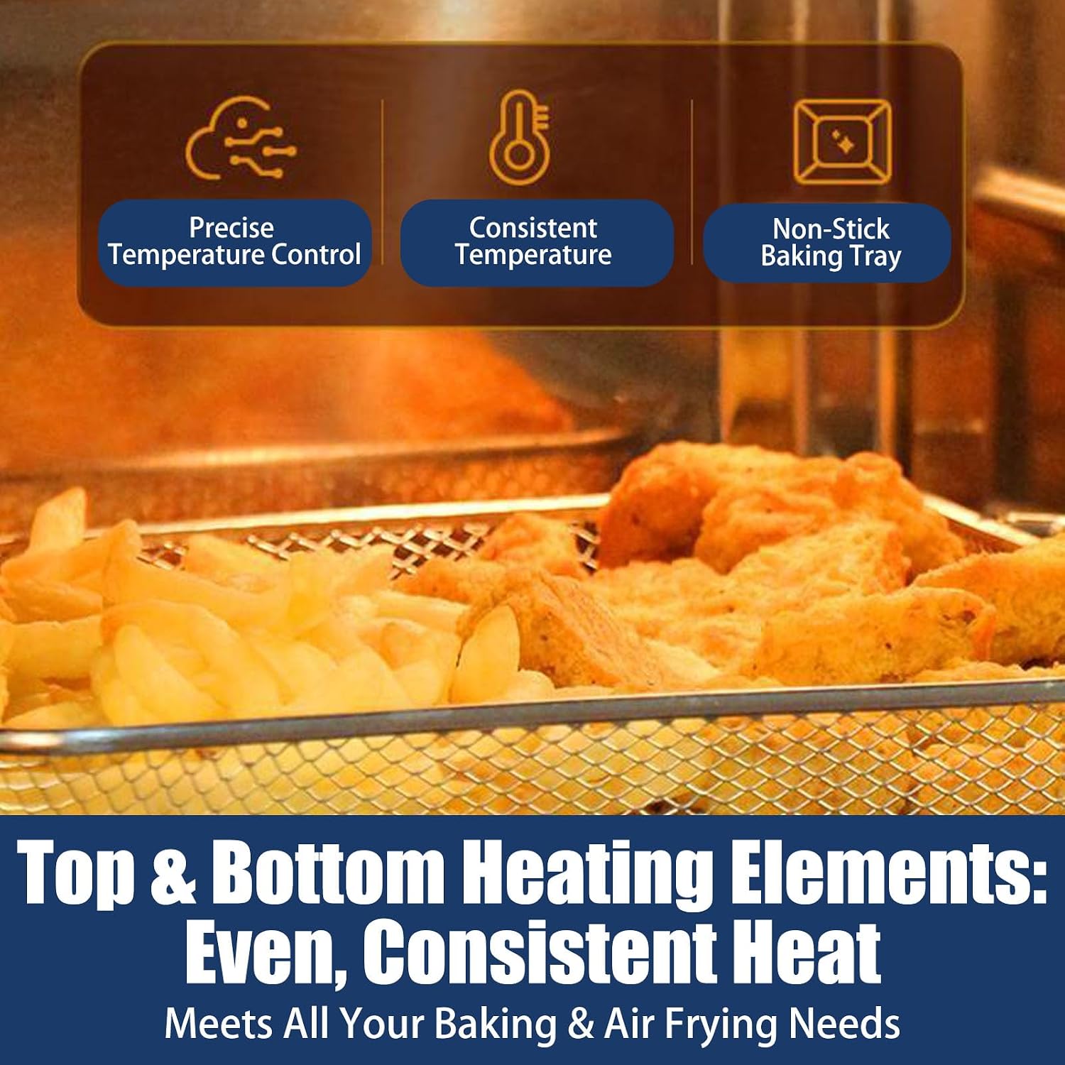 Air Fryer Toaster Oven, Countertop Convection Oven - 1700W Stainless Steel 16QT with Large Capacity, 24 Cooking Functions & Digital Controls for Baking, Roasting, Broiling, Reheating