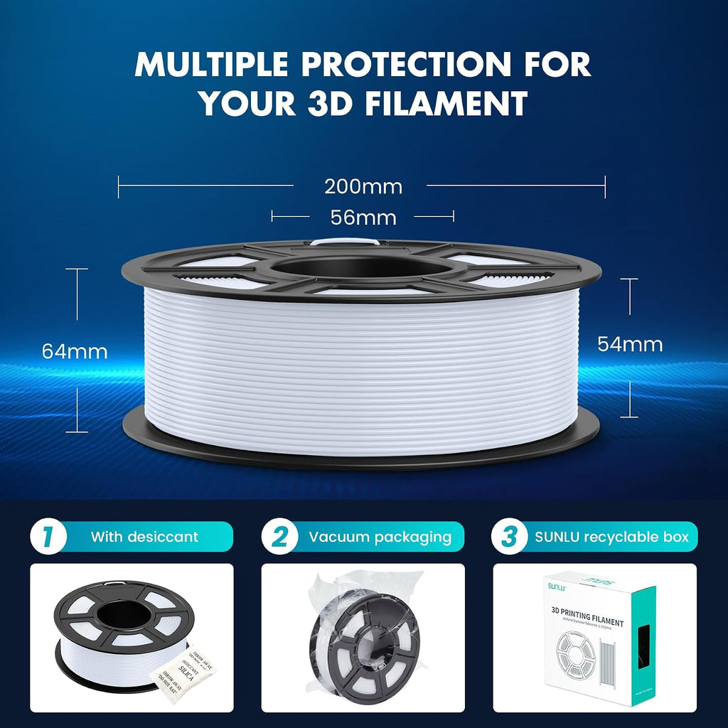 SUNLU High Speed PLA Filament Bundle 1.75mm, 10 Packs, Black+White+Grey+Pink+Red+Orange+Yellow+Green+Blue+Lavender Purple