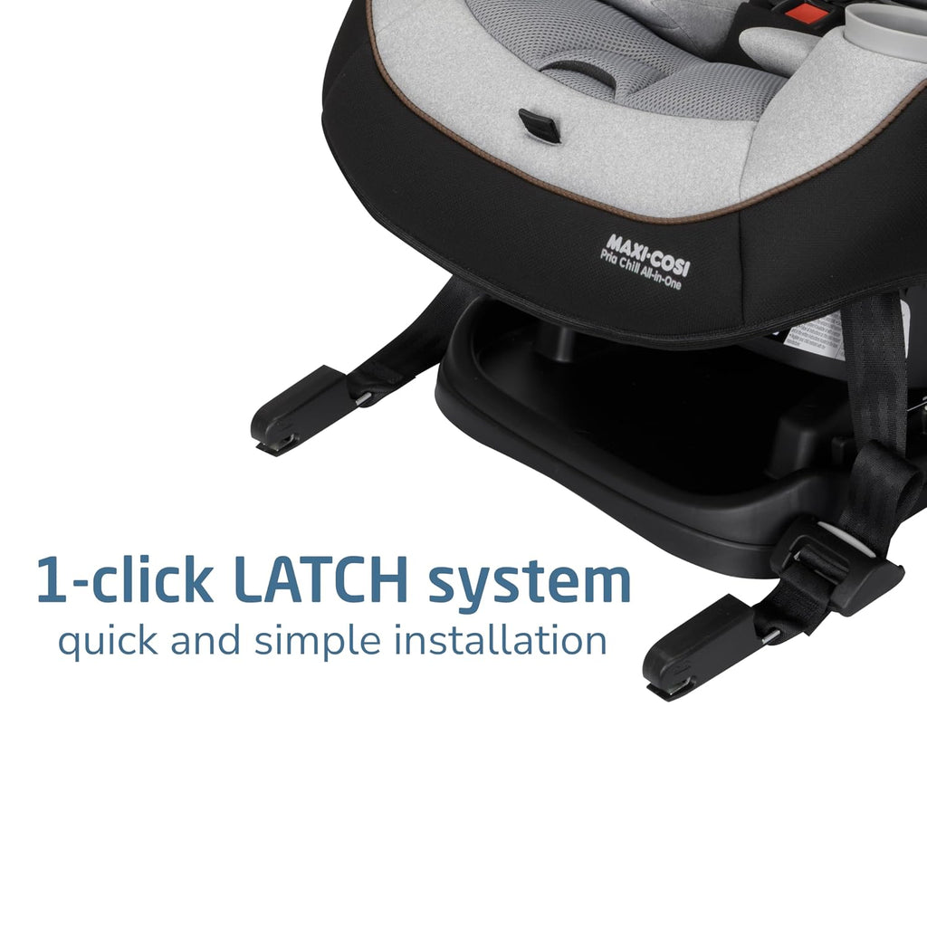 Maxi-Cosi Pria Chill All-in-One Convertible Car Seat, VentMax Fan Technology, QuikFit Harness, ReclineFit, Dishwasher-Safe Cup Holders, Newborn to 10 Years