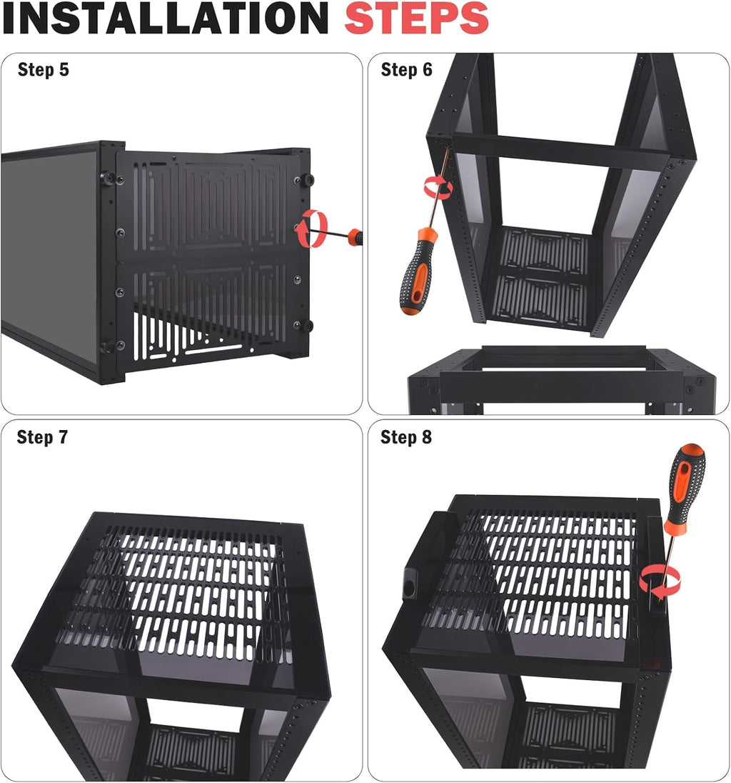 GeeekPi 12U Server Cabinet, 10 inch Server Rack for Network, Servers, Audio, and Video Equipment, DeskPi RackMate T2 Rackmount, 10.23 inch Depth