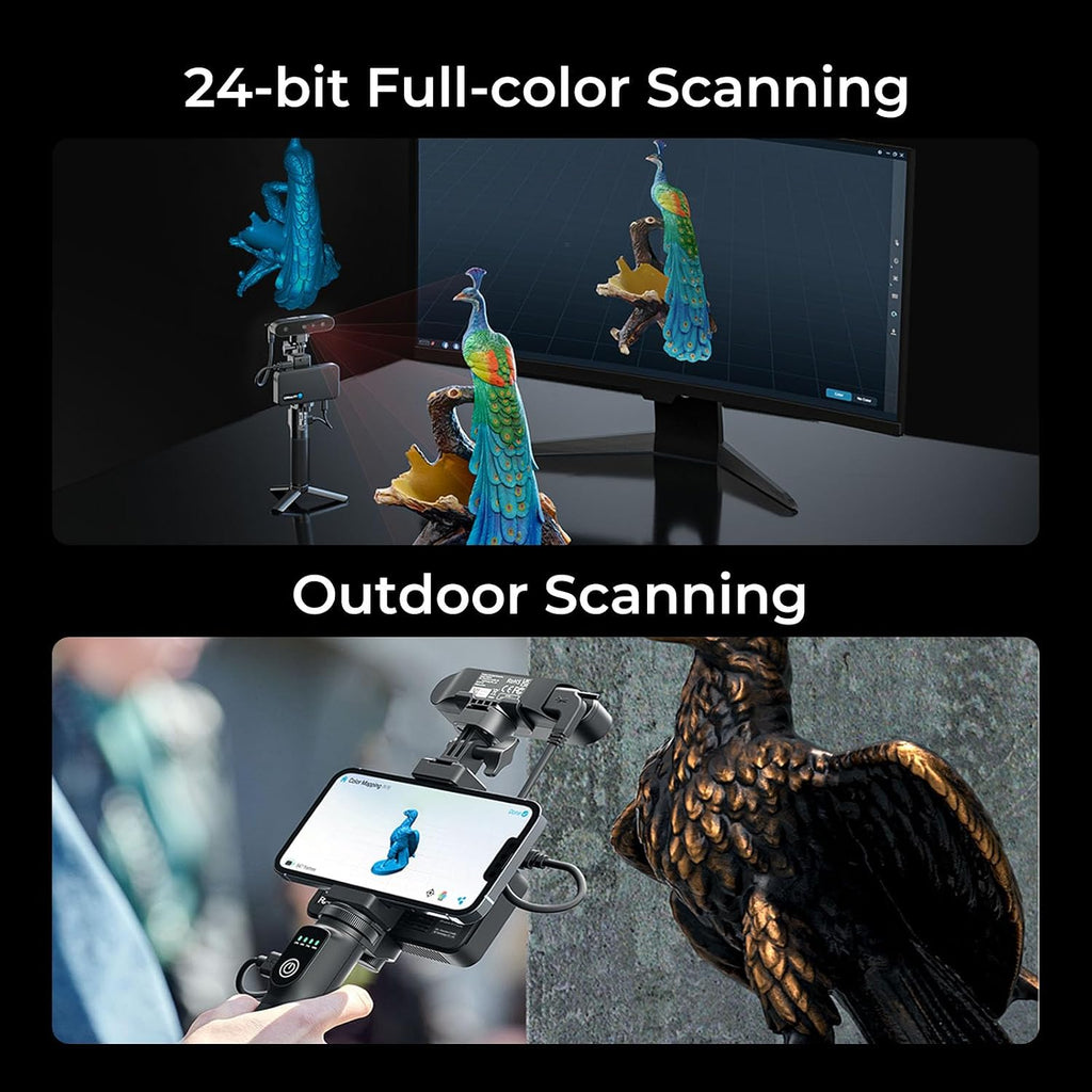 Creality 3D Scanner CR-Scan Ferret Pro for 3D Printing, Upgrade Handheld Scanner with Wireless Scanning Anti-Shake Tracking, Fast Full-Color Scan, 0.1mm Accuracy for iOS/Android Phone PC Win 10/11