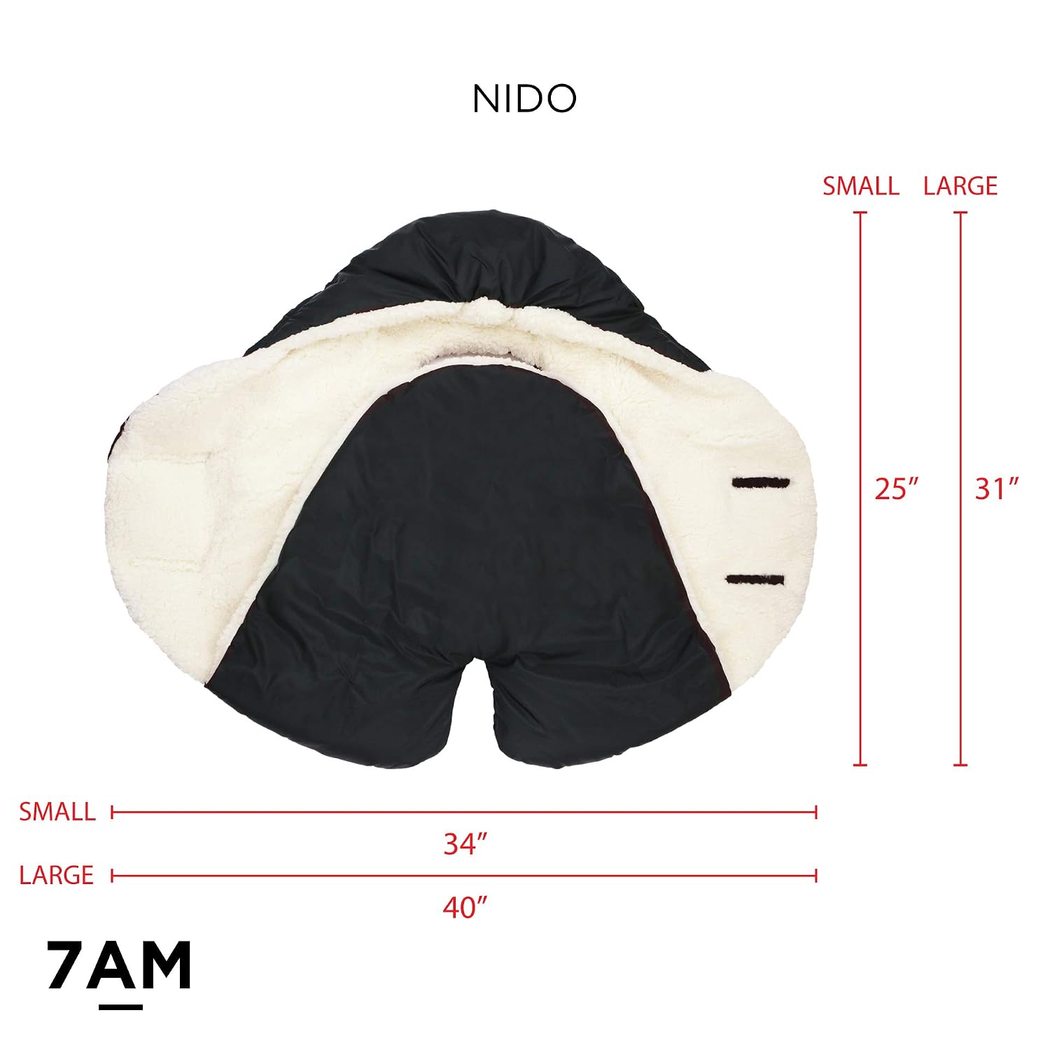 7AM Enfant Baby Car Seat - Nido Quilted Baby carier Cover, Hooded Soft Plush Lining, Stroller | (Heather Grey, Small 0-6M)