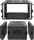 Diandian 6U Rack Case Shallow 16' Depth, 19' Rackmount Flight Case, Watertight Dust-Proof, Shock Mount for Amplifier, Pro Audio, DJ Mixer, Effects with Microphone Compartments