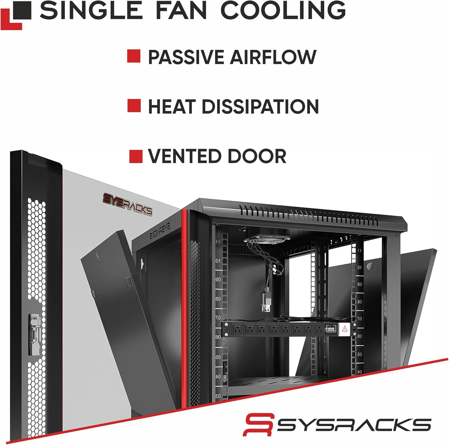 27U Wall Mount Server Rack Cabinet, 19' Locking Network Rack, 24' Deep, Glass Door, with Fan, PDU and Shelf