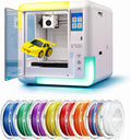 AOSEED 3D Printer for Kids & Beginners, AI-Powered Fully Assembled 3D Printer with Up to 400mm/s Speed, Auto Leveling, 15 Mini Apps, Includes 8 PLA Filaments for Home and School Use, X-MAKER AI+