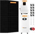 10KW Hybrid Solar Power System Complete Kit Home Kit with 5.8KW Solar Panels+48V Hybrid Inverter+ 51.2V LiFePo4 Solar Battery (10P* 580W PV+1 * 10KW Inverter+1 * 16KWH Battery)