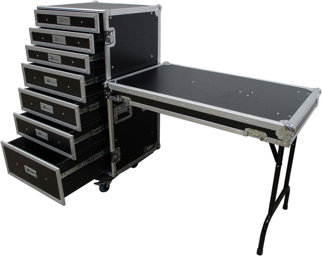 Harmony Audio Cases HC-drawerC Portable Rolling 7 Drawer Production Vendor Show Work Case Table