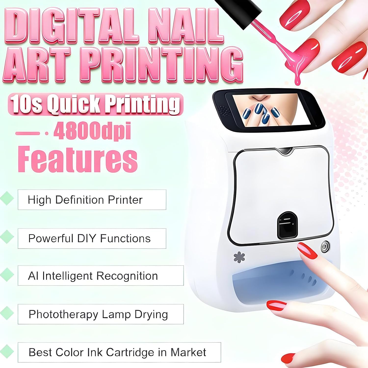 Smart 3D Nail Printer Machine - 10s Fast Art Robot, Digital Intelligent for Kids, Salons & Lovers – Printing Machine