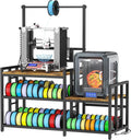 3D Printer Table with Filament Storage 3D Printer Stand with Power Outlet,Heavy Duty 3D Printer Desk for ABS, PLA, TPU Filament Spools, Home Offices and Studios Retro Brown
