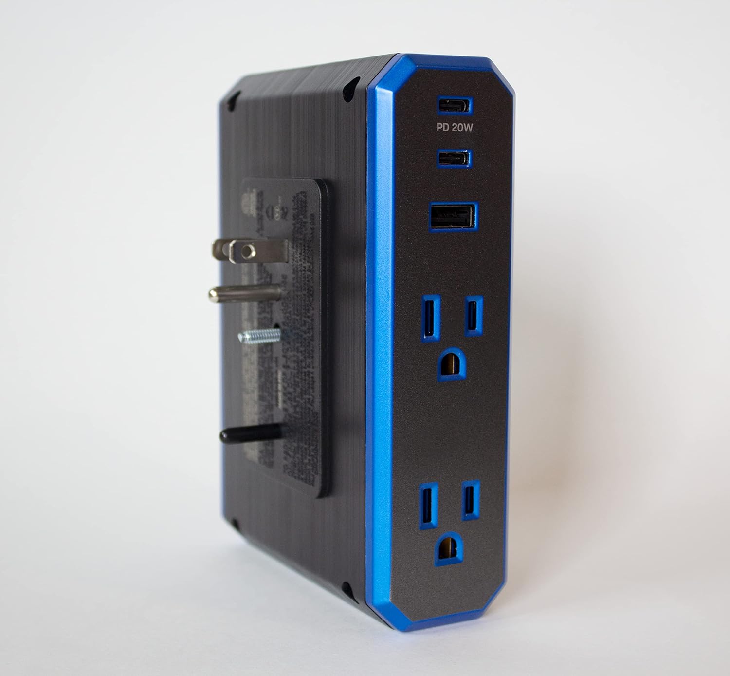 Austere V Series, Wall Power 4 Outlet Surge Protector, 3000 Joules, EMI/RFI Filtering, 1 USB-C 20W Fast Charger, 1 USB-C 2.4 amps, 1 USB-A 2.4 amps, Overcurrent Protection, 5 Year Component Guarantee