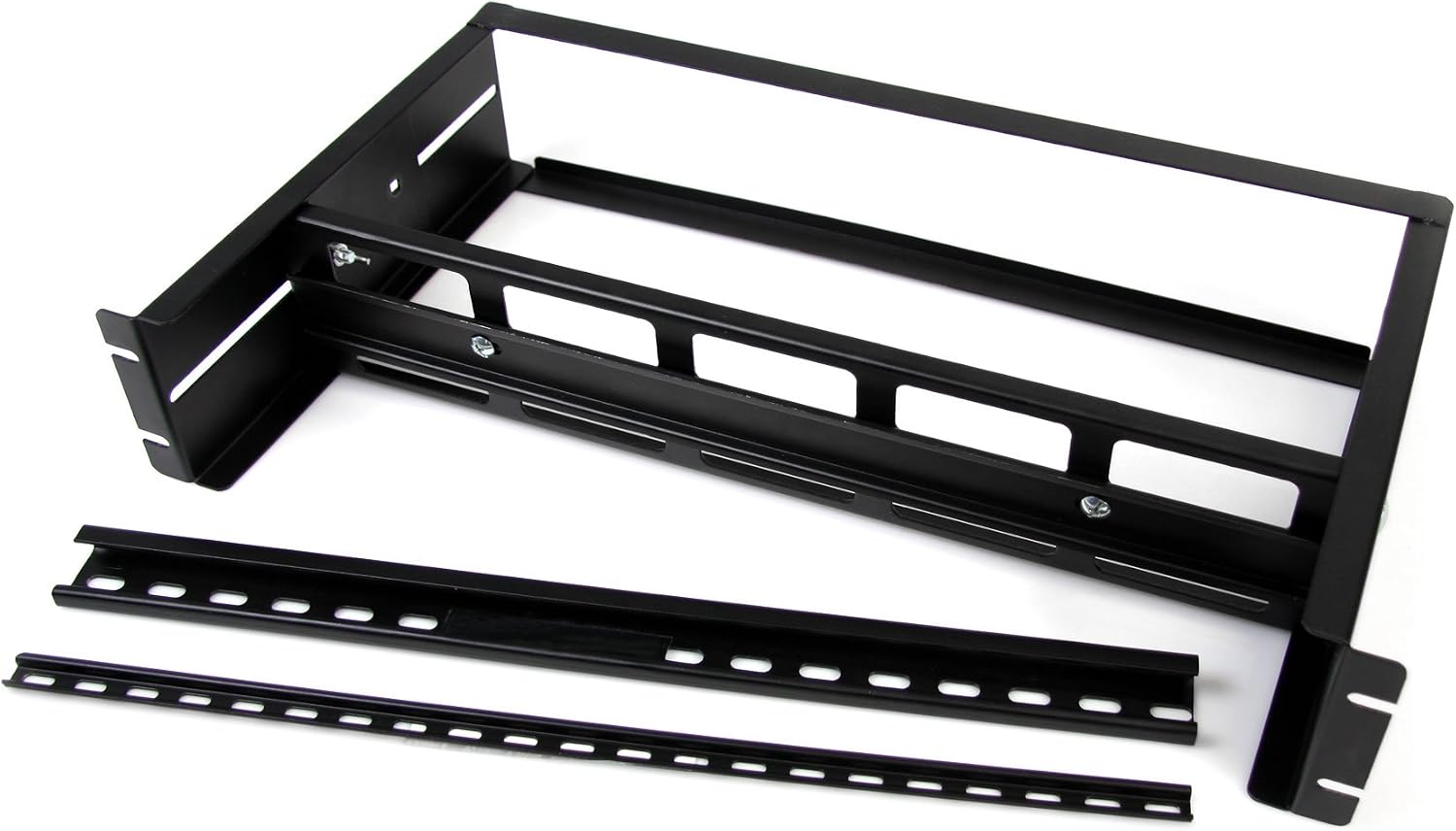 StarTech.com 2U DIN Rail Kit for Standard 19' Rack - Adjustable Depth Rackmount DIN Rail with Top Hat, Mini, G Rails, 27lbs/12.5kg Weight Capacity (ADJDINKIT)