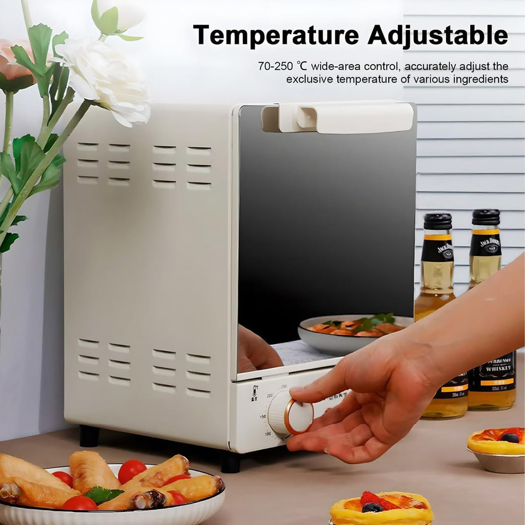 750W Countertop Mini Oven Air Fryer, 15L Electric Household Multi-function Oven with Adjustable Temperature and Timer, Air Fryer Toaster Oven Combo 360° Hot Air Circulation
