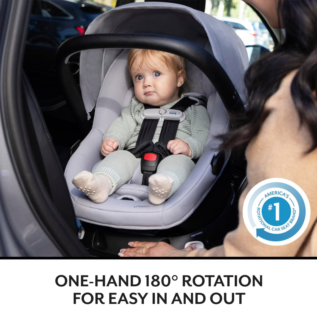 Evenflo Revolve180 LiteMax NXT Rotating Rear-Facing Lightweight Preemie and Infant Car Seat 3-30lbs. with SensorySoothe. Easy Install with Base (Quartz)