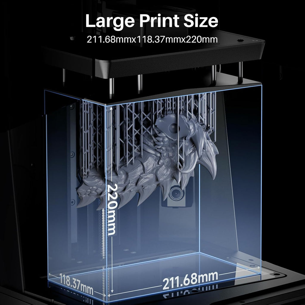 ELEGOO 16K Saturn 4 Ultra Resin 3D Printer, Fast Printing up to 150mm/h, 10inch 16K Ultra High Resolution, Automatic Leveling, Smart Mechanical Sensor, AI Camera, Large Printing Size 8.33'×4.66'×8.66'