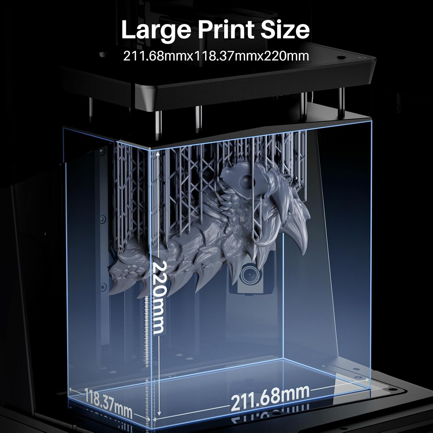 ELEGOO 16K Saturn 4 Ultra Resin 3D Printer, Fast Printing up to 150mm/h, 10inch 16K Ultra High Resolution, Automatic Leveling, Smart Mechanical Sensor, AI Camera, Large Printing Size 8.33'×4.66'×8.66'
