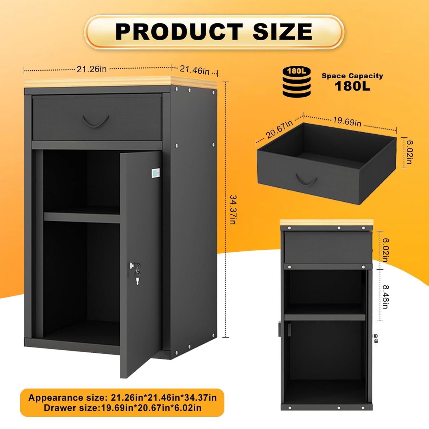 Dual-Door Dry Cabinet Holds 40 Rolls for 3D Printers, 180L Dehumidifying Filament Storage Cabinet, Industrial-Grade Organizer for PLA/ABS/TPU/Nylon, with Stand & Airtight Humidity Control