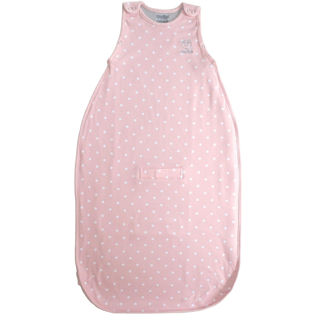 Woolino Merino Wool & Organic Cotton Baby Sleep Sack 2-24 Months – Ultimate 4-Season Baby Sleeping Bag, Universal Size Wearable Blanket, 2-Way Zipper & Adjustable Fit, Year-Round Use - Rose