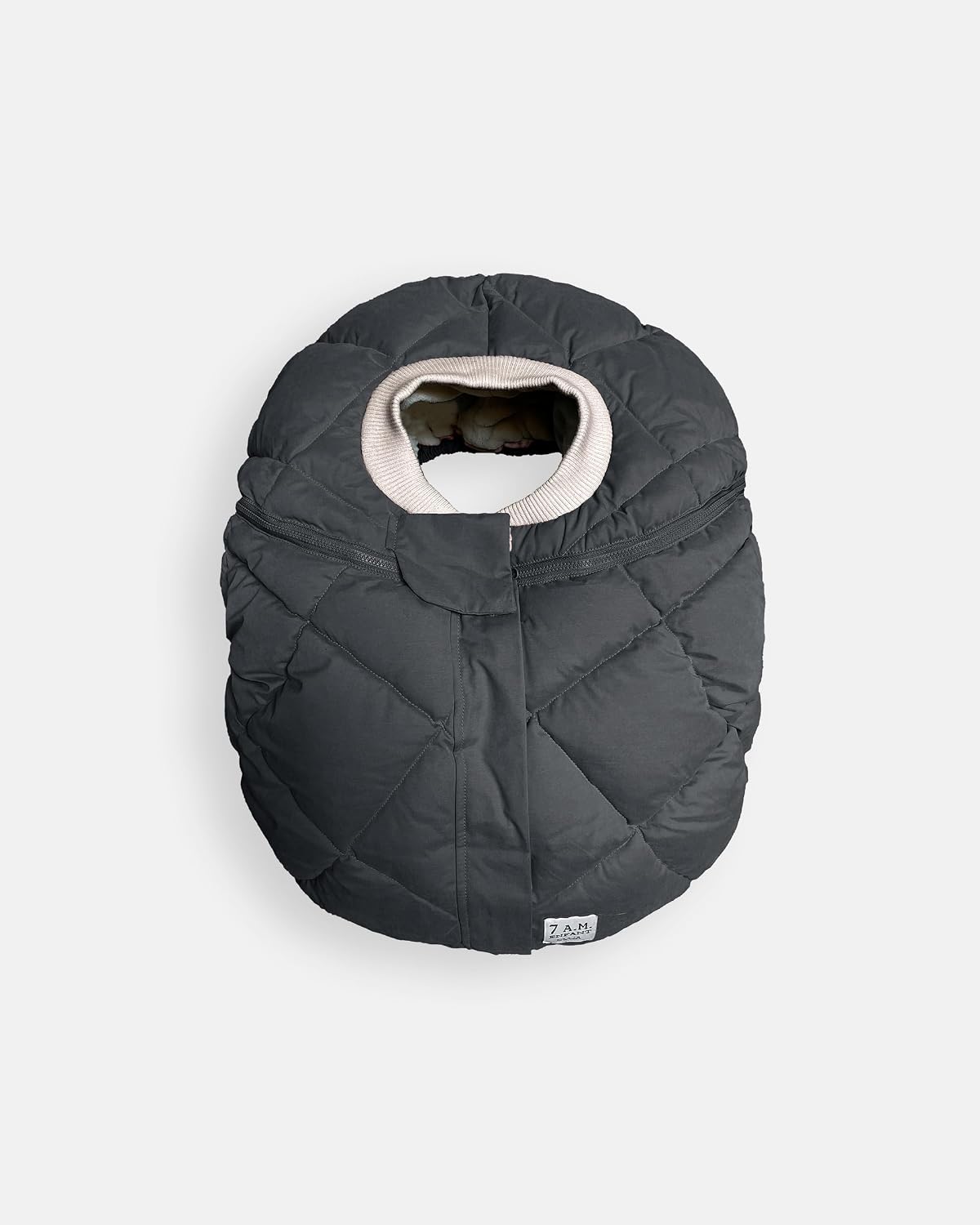 7AM Enfant Car Seat Covers - Cocoon Baby Cover for Boys & Girls, Rain & Snow Repellent, Breathable Windproof, Center Zipper, Universal Fit for Infant Car Seat (0-12M) (Smokey Quilted)