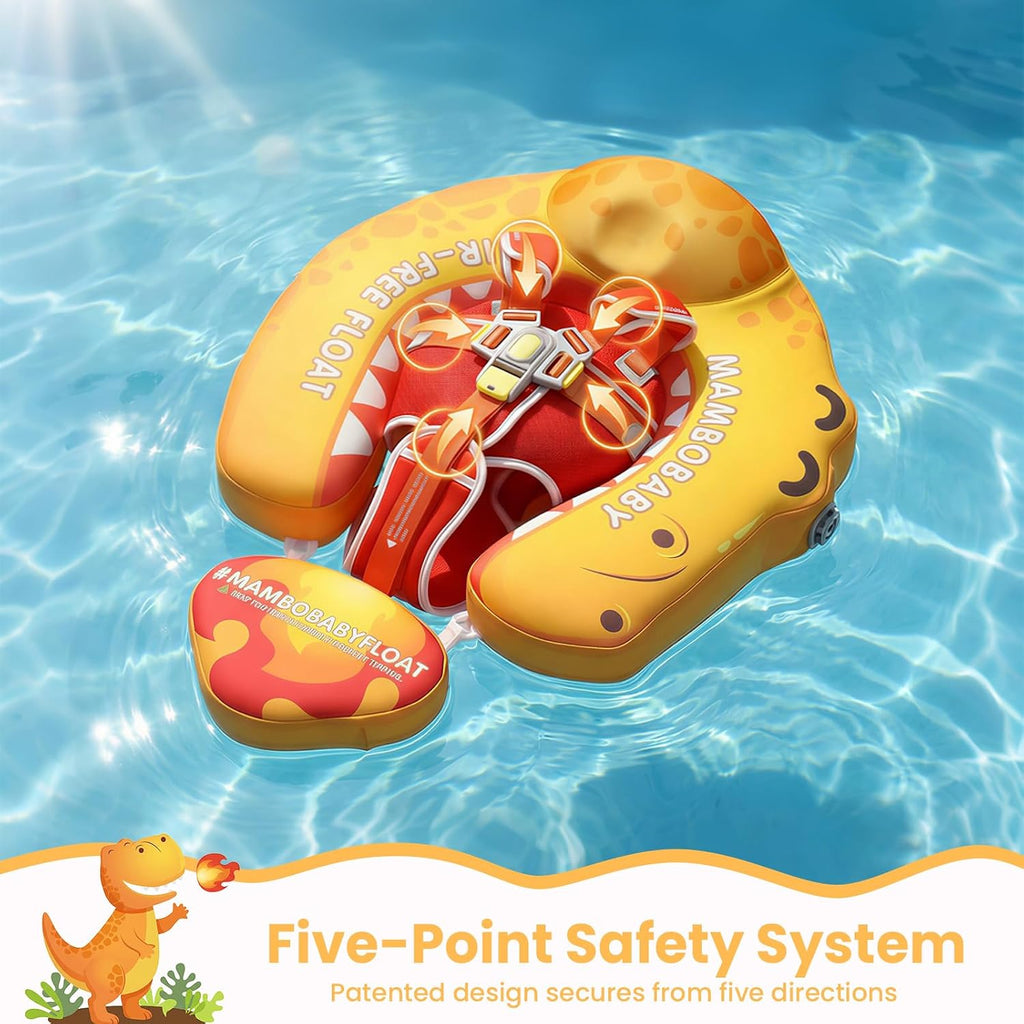 Mambobaby Float Deluxe Baby Pool Float: Safe & Comfortable Swim Trainer for Infants & Toddlers, Non-Inflatable Design, UV Protection Canopy, Fun Water Experience for Ages 3-24 Months
