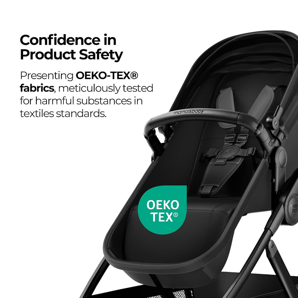 MAMA & BABY Rovee 2-in-1 Baby Stroller, Convertible Infant & Toddler Stroller with Reversible Seat, Large UPF 50+ Sun Canopy, Foldable Stroller with Shock-Absorbing Wheels & Storage Basket