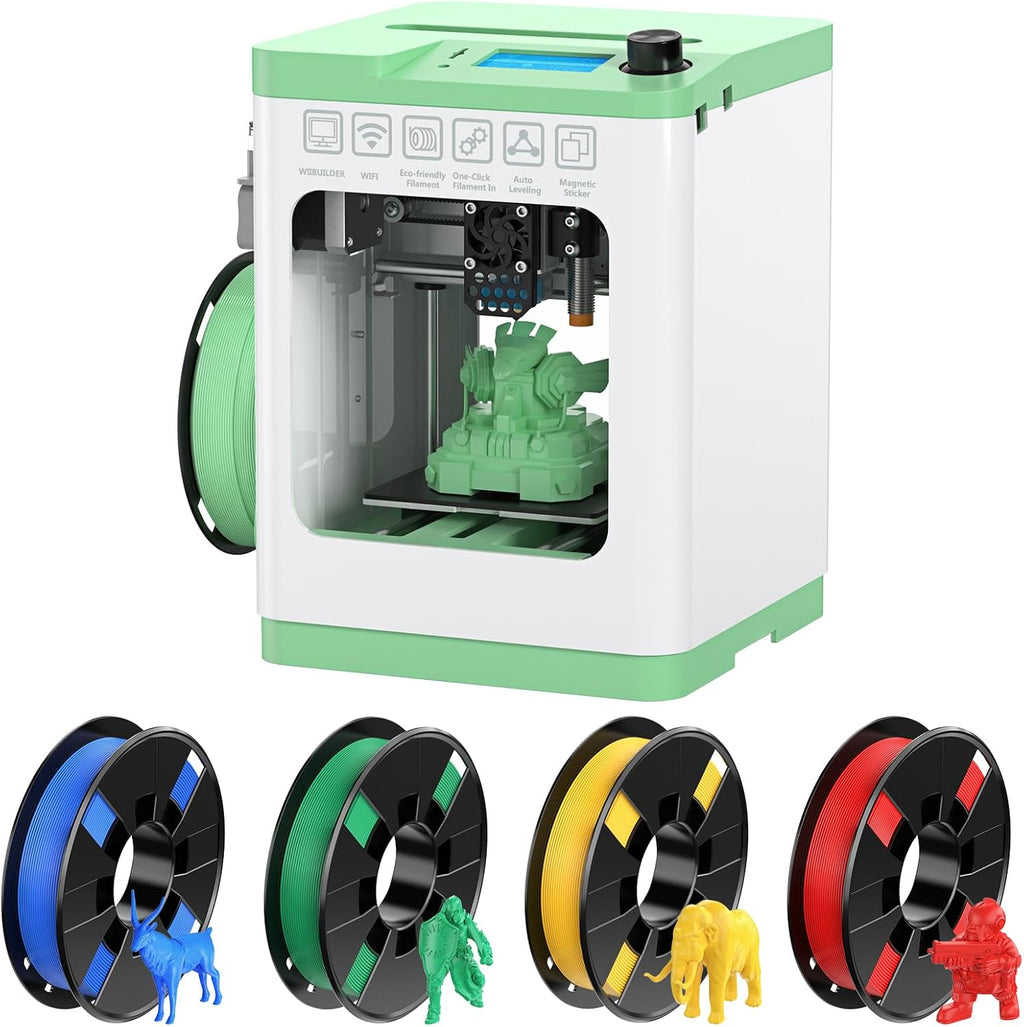 Entina Mini 3D Printer Tina2S V12 & 4 Colors PLA 3D Printer Filament Bundle(Red, Yellow, Blue, Green)