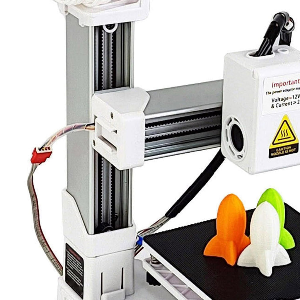 Beginner 3D Printer, Small 3D Printer, Easy Usage, Efficient Heating, Compact Size, High Resolution, for Educational Projects, Robust Design, Including Beginner's Manual (White)