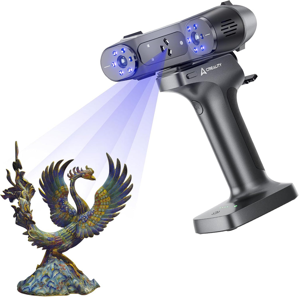 Creality 3D Scanner Raptor X for 3D Printing, 60fps, 34 Cross Blue Laser & NIR, WiFi 6 Handheld Scanner, 0.02mm Accuracy, 24-Bit Full-Color Scanning for iOS/Android/Win/macOS