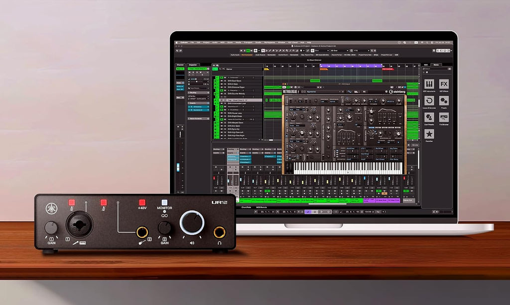 Yamaha 2-in/2-out USB-C Audio Interface with 24-bit/192kHz Support, 1 Combo/1 TRS inputs, Direct Monitoring, Loopback, and Steinberg Software Suite, White UR12MK3 W