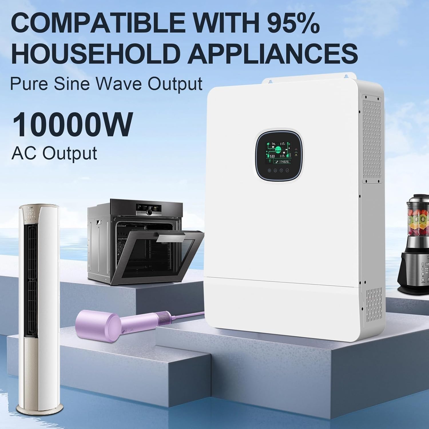 10KW Off-Grid Solar System Complete Kit Home Kit with 23.2KW Solar Panels+20KW 48V Solar Inverter+ 51.2V LiFePo4 Solar Battery with UL (40PCS*580W PV+2Sets*10KW Inverter+ 4Sets*10KWH)