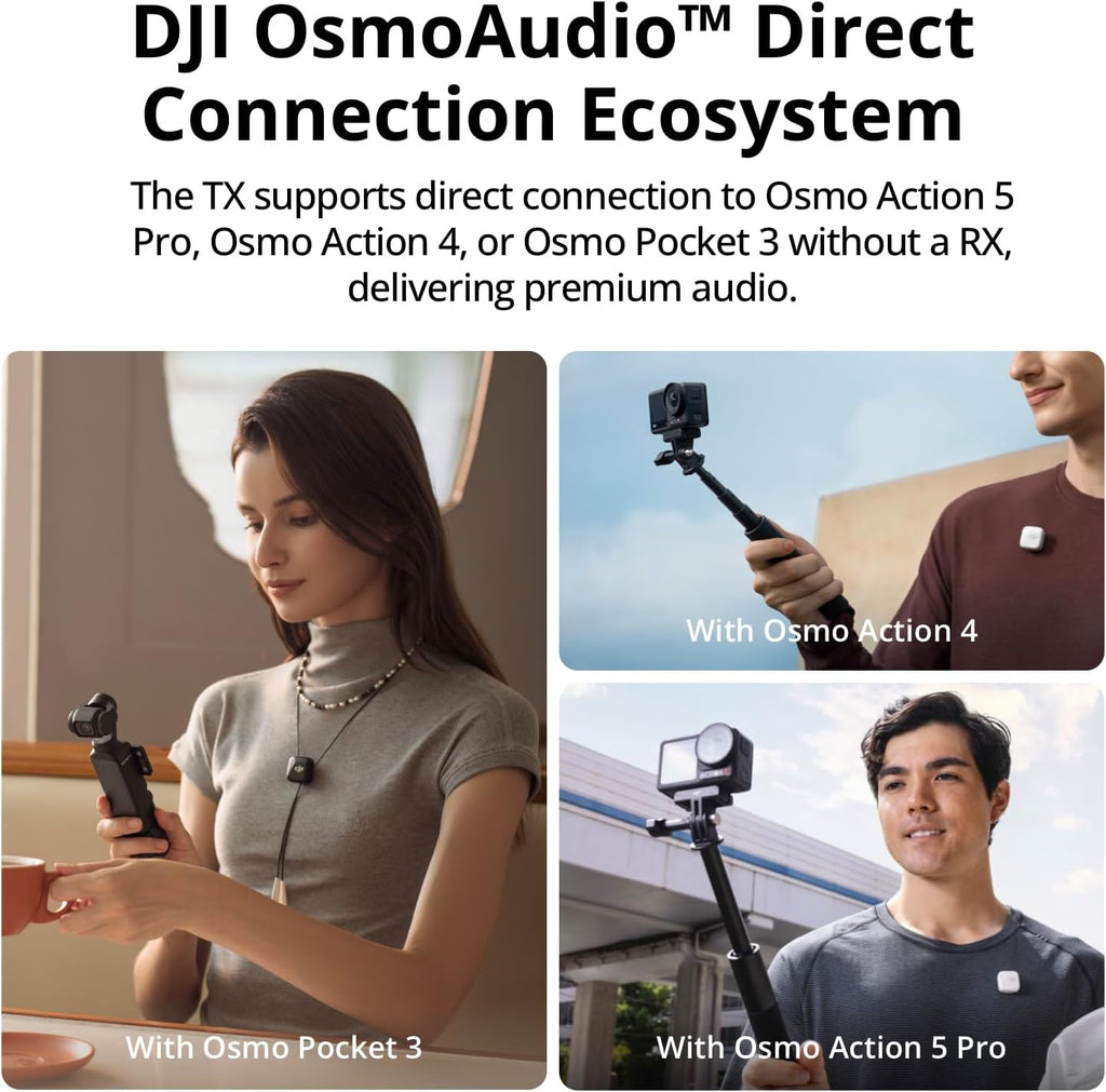 DJI Mic Mini (2 TX + 1 RX + Charging Case) Wireless Lavalier Microphone, Ultralight, 48-Hour Battery Bundle with 2 YR CPS Enhanced Protection Pack, 2 x Deco Gear Lapel Microphone and 7' EVA Case