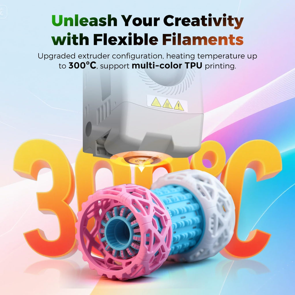 FLASHFORGE 3D Printer AD5X w/o Filament, IFS Multi-Color Printing, CoreXY 600mm/s High Speed & Precision, Auto Calibration & Vibration Compensation, 300℃ Direct Drive Extruder Unleash Your Creativity