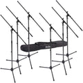 On-Stage MSP7706 Euro Boom 6 Mic Stands w/Travel Bag (For Vocal and Instrument Microphones, Height-Adjustable, Rugged, Lightweight, Steel, Standard Threading, Folding Tripod, Durable, Black)