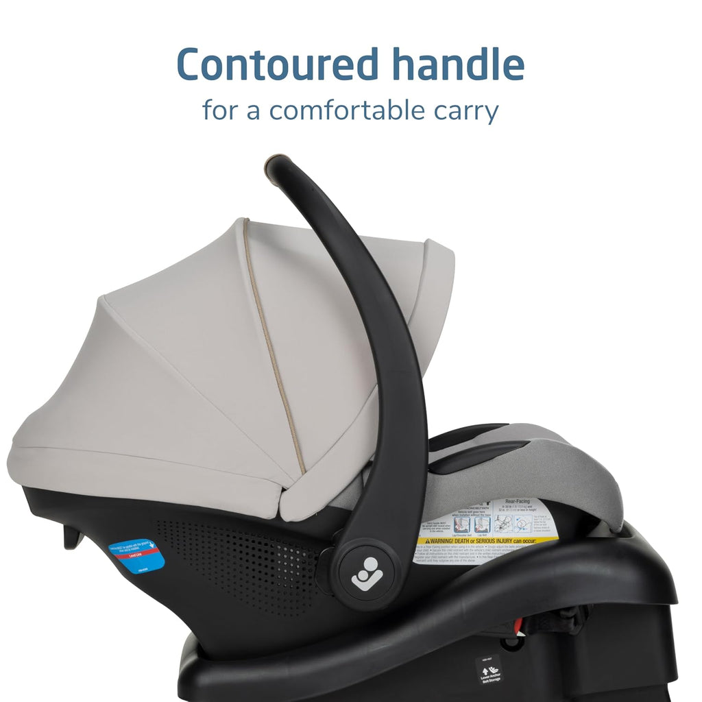 Maxi-Cosi Mico Pro Baby Infant Car Seat, Ventilated Chair Design, Soft Headrest Pad, Easy-Install Latch, Adjustable Belt Guide, 3-Position Base, Stroller-Ready, Fits 4-30 lbs, up to 32 in, SeaDrift
