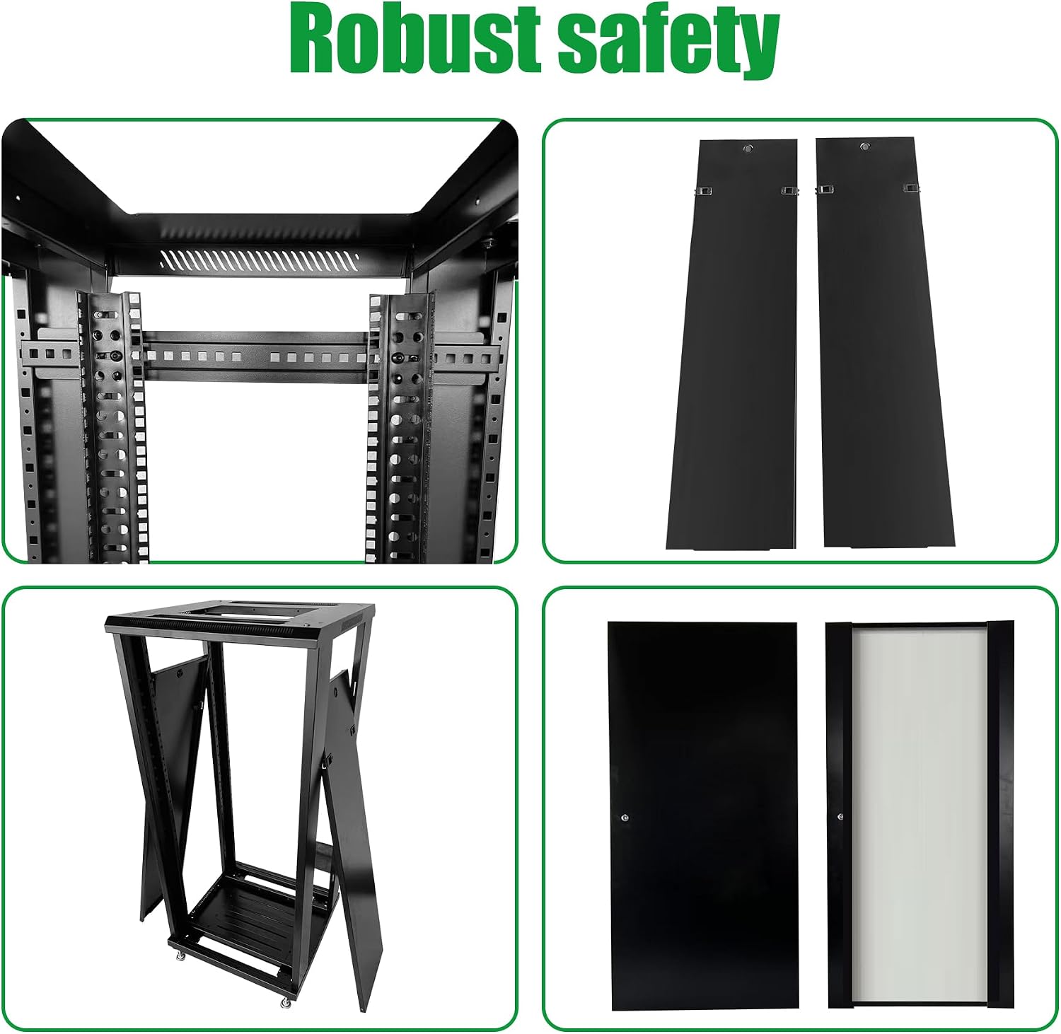 27U Server Cabinet Rack Enclosure,with Caster Wheels 2 Server Temperature Fans Locking Glass Door Removable Side Panels 27U Network Cabinet 22' Installation Depth,Standard 19' Equipment