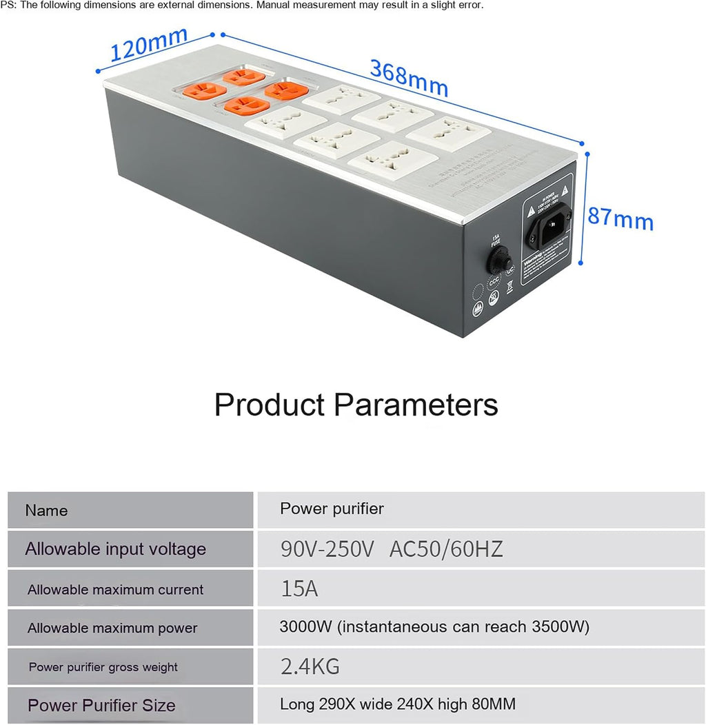 HiFi Power Filter Hi-end Power Conditioner AC Power Purifier with Surge Protector (PF10)