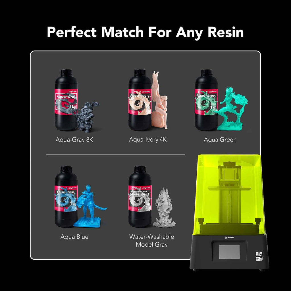 phrozen Sonic Mini 8K S LCD Resin 3D Printer, 7.1' Monochrome LCD, Tabletop 3D Resin Printer with 22µm XY Resolution, 6.5 * 2.8 * 6.7 Inch Printing Volume for Models, Miniatures and Action Figures