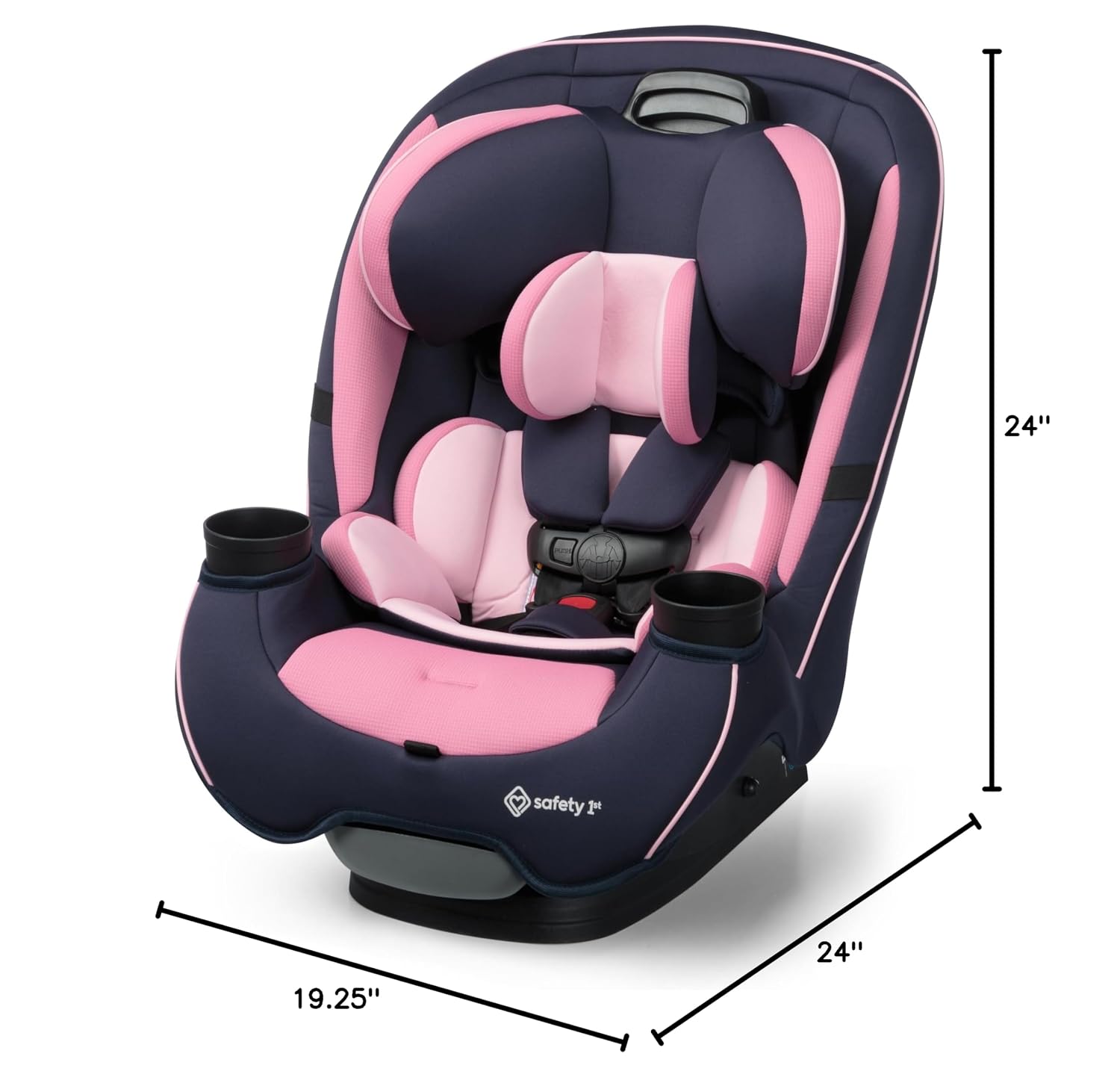 Safety 1st Grow and Go All-in-One Slim Convertible Car Seat, Rear Facing, 5-40 lbs, Forward Facing (30–65 lbs), High Back Booster Seat 40-100 pounds, Vineyard Girl