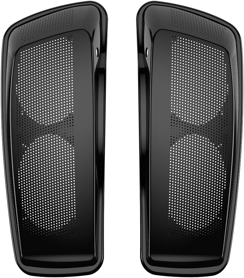 Advanblack Vivid Black Saddlebag Dual 6x9 Speaker lids, Audio Covers Fit for H-D Touring, Road Glide, Street Glide Special, Road King, 2014 2015 2016 2017 2018 2019 2020 2021 2022 2023
