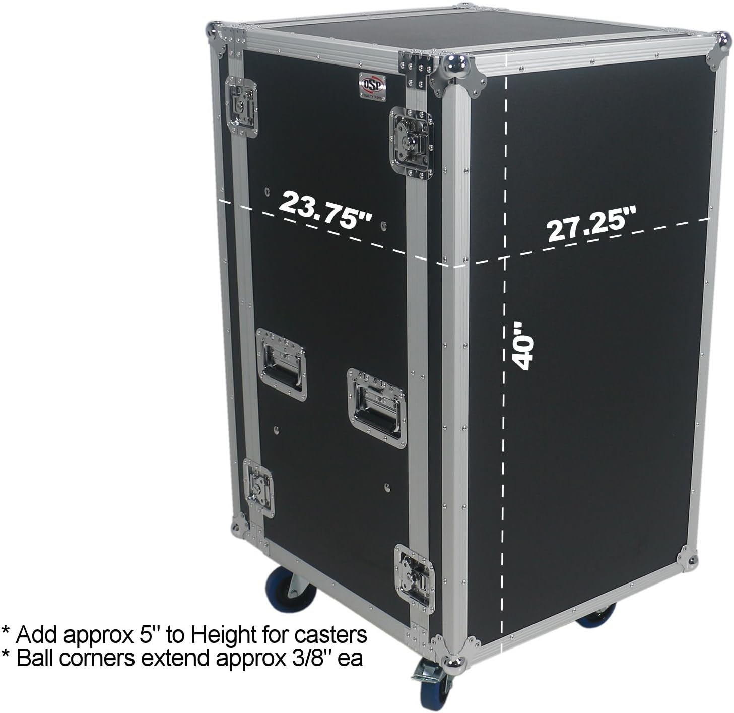 20 Space (20U) ATA Rack Amp Road Shock Mount Case (20' Deep) w/ Casters