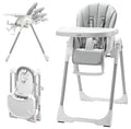 KÜB 3-in-1 Foldable Baby High Chair | Multifunctional Infant High Chairs for Babies and Toddlers | Removable Seat & Tray for Easy Clean | 7 Height & 4 Recline Adjustable | 2 Locking Wheels(Grey)